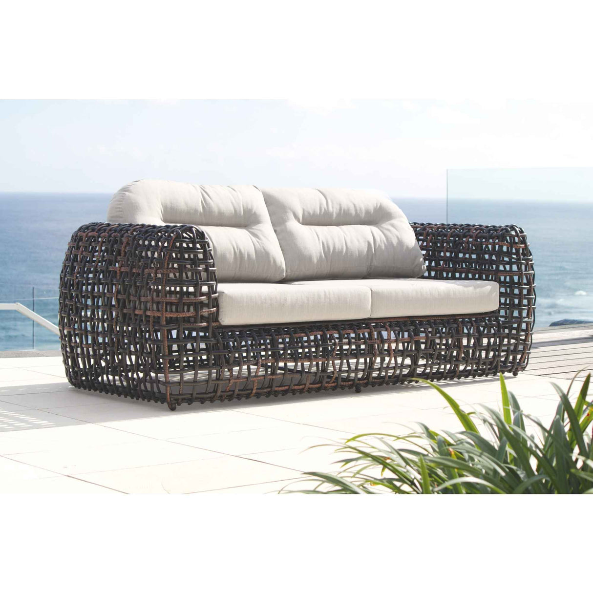 Dynasty Outdoor Sofa with Sunbrella Cushion Model 22383-BMNP-CUSH by Skyline Design