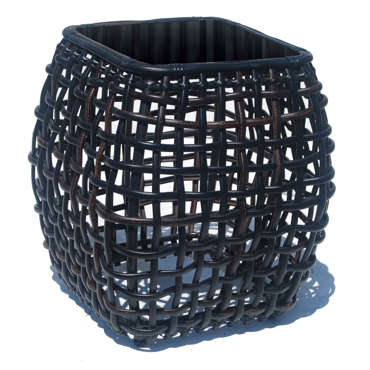 Dynasty Outdoor Side Table with Glass Model 22385-BMNP-GL by Skyline Design