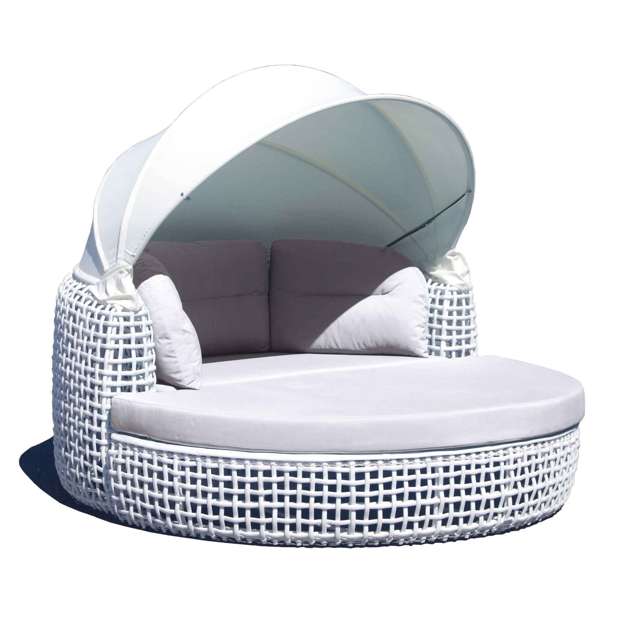 Dynasty Outdoor Daybed with Canopy and Sunbrella Cushions Model 22467-WMNP-CUSH by Skyline Design