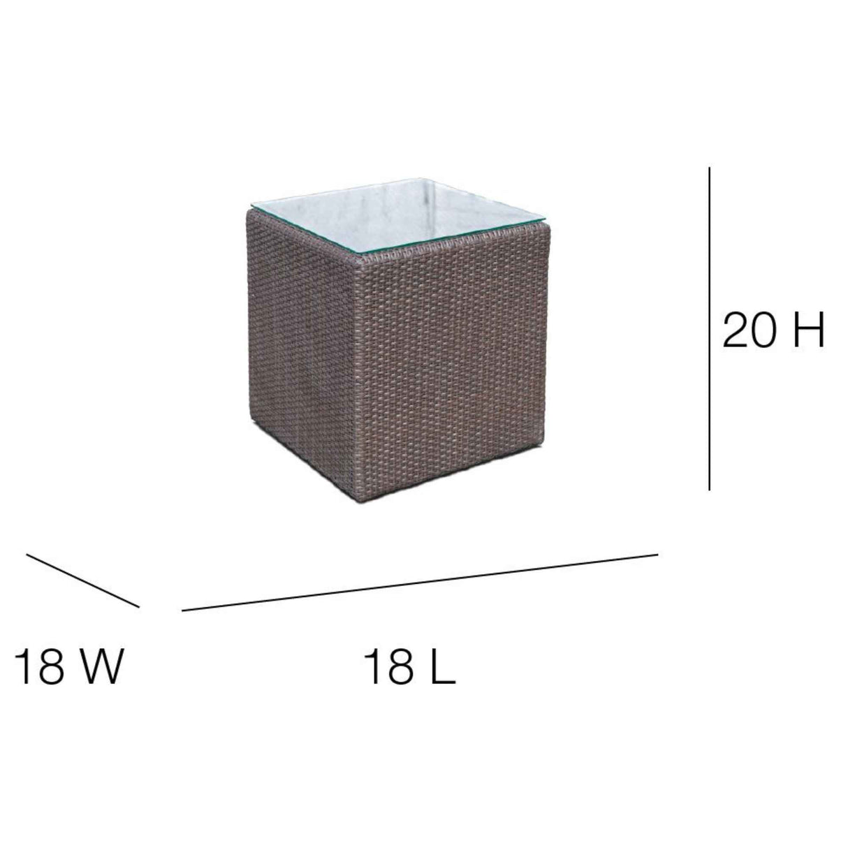 Anibal Outdoor Side Table with Glass Model 22884-JCPP-GL by Skyline Design