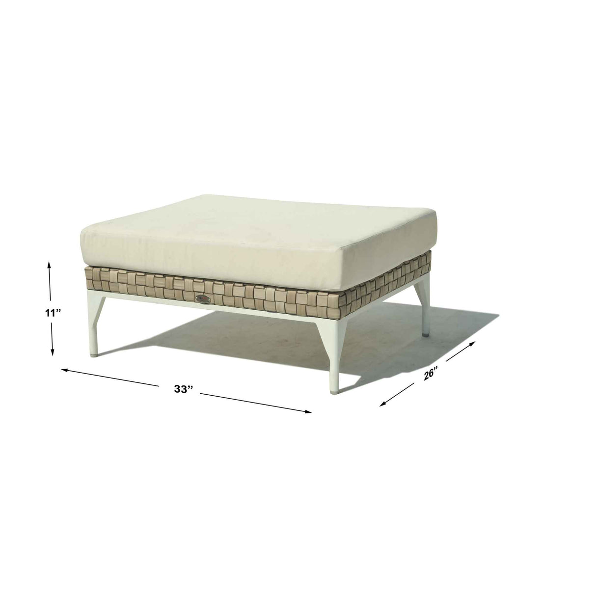 Brafta Outdoor Ottoman with Sunbrella Cushion Model 22935-SSFF-CUSH by Skyline Design
