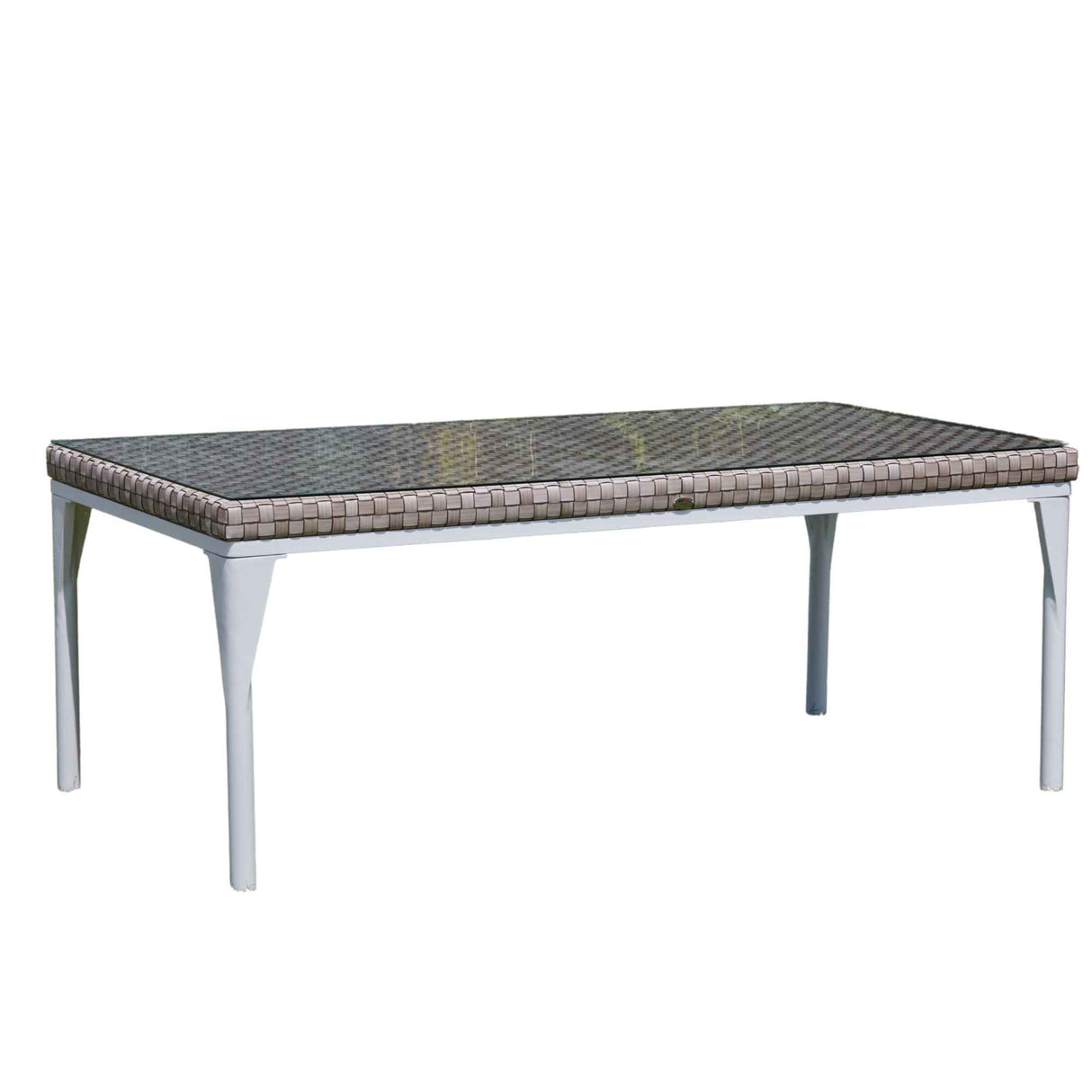Brafta Outdoor Rectangular Table with Glass Model 22936-SSFF-GL by Skyline Design
