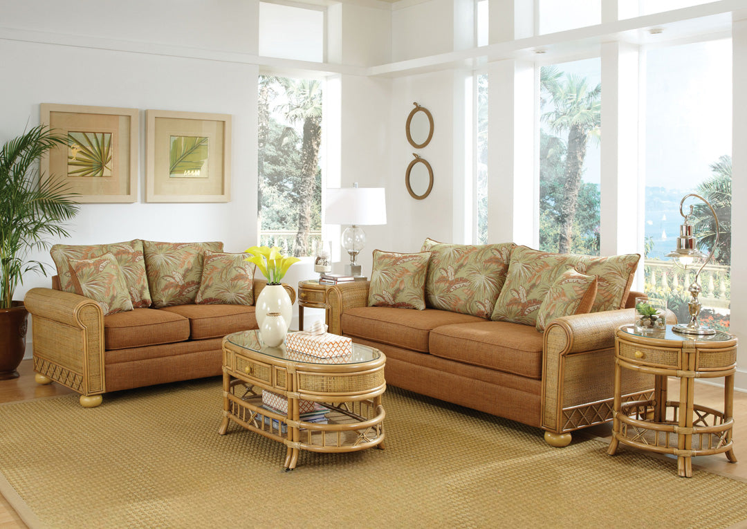 Aruba Rattan and Wicker Queen Sleeper Sofa by Stanley Chair Model 929-IS