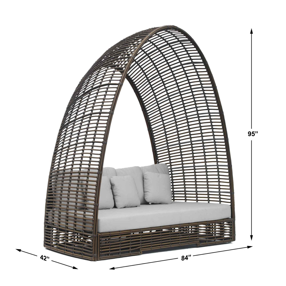 Ruby Outdoor Daybed with Sunbrella Cushion Model 23501-KMNP-CUSH by Skyline Design