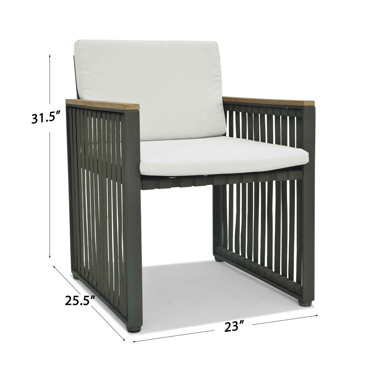 Horizon Outdoor Dining Armchair with Sunbrella CushionModel 23810-DGST-CUSH by Skyline Design