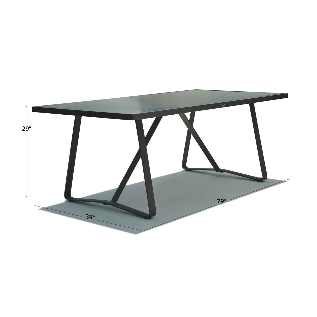 Horizon Outdoor Rectangular Dining Table with Glass Model 23811-DGST-GL by Skyline Design