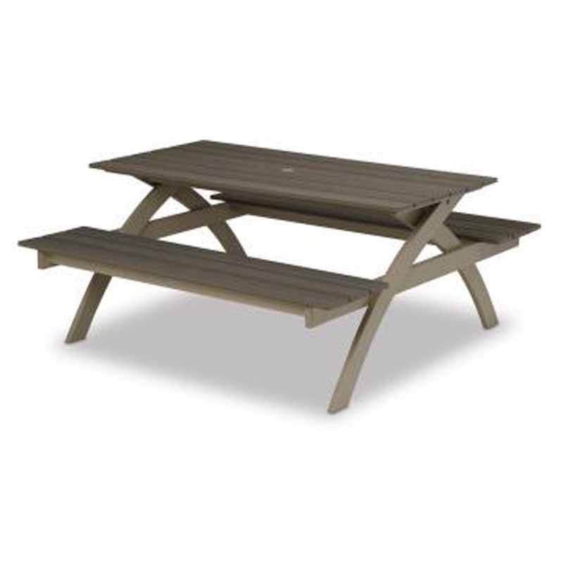 Plymouth Bay Outdoor MGP Picnic Table With Umbrella Hole by Telescope Casual Model 2402-1P80