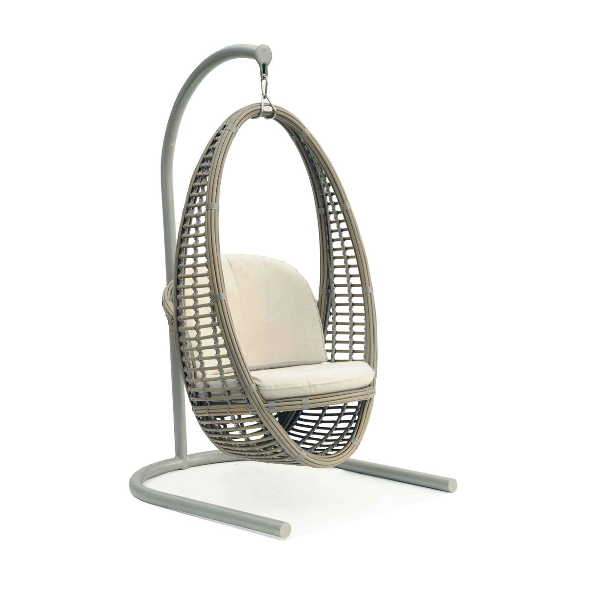 Heri Outdoor Hanging Chair with Frame and Sunbrella Cushions Model 2972-KMNP-2PC-CUSH by Skyline Design