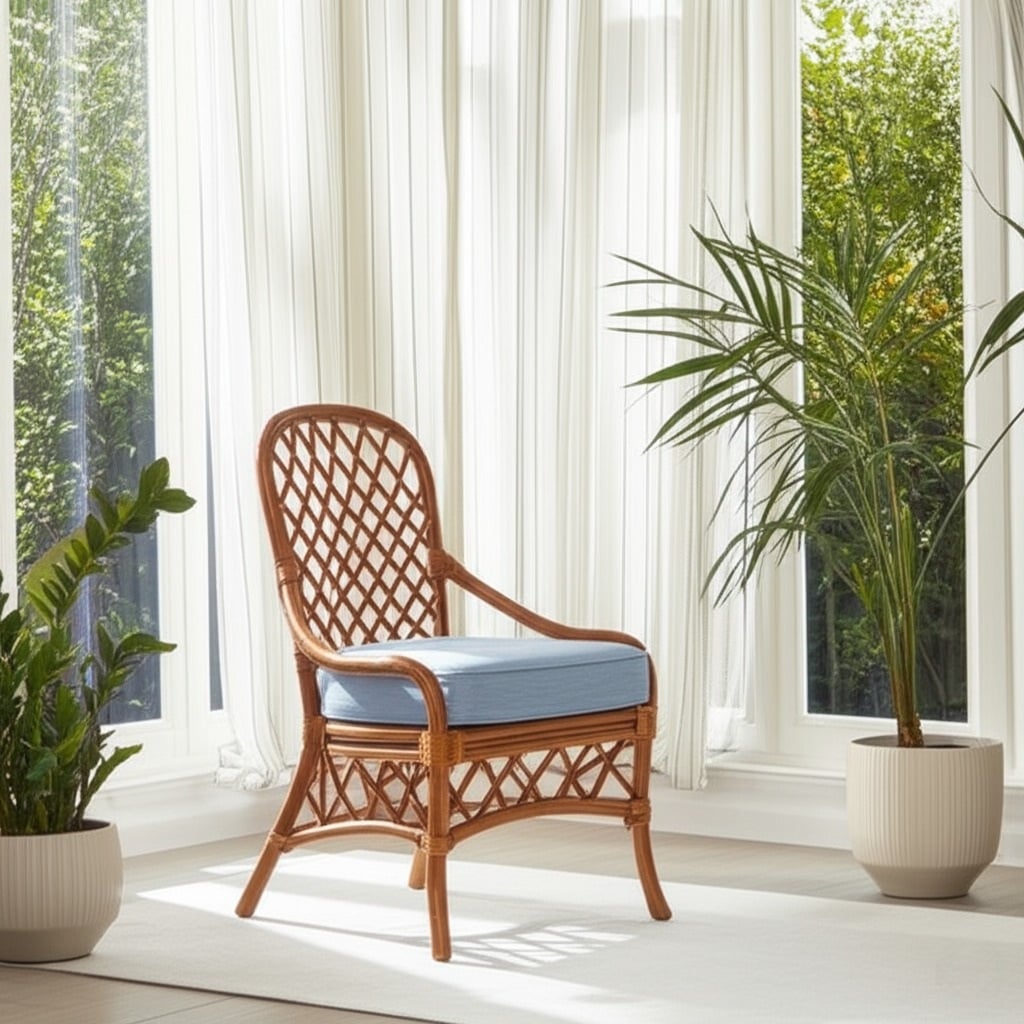 Antigua Dining Side Chairs 3120 South Sea Rattan with Cushions Made in USA