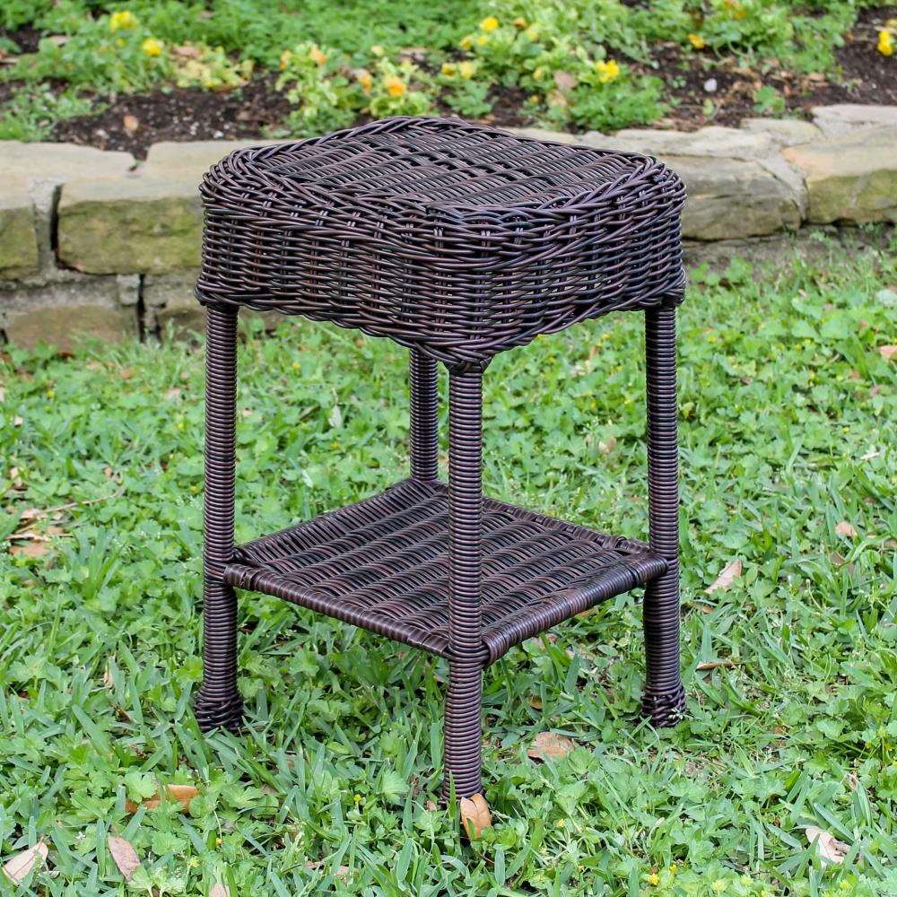 Maui Outdoor Resin Wicker/ Steel Side Table Model 3160