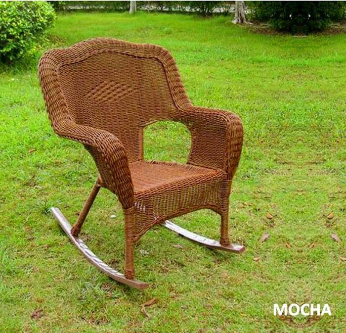 All Weather Maui Camelback Wicker Rocking Chair 3182-1CH