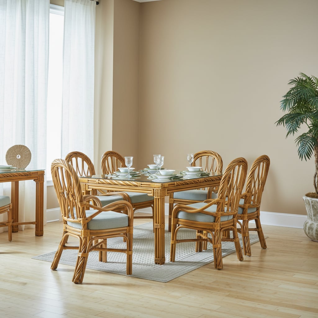 New Twist Rectangle Dining Set Model 3319 from South Sea Rattan