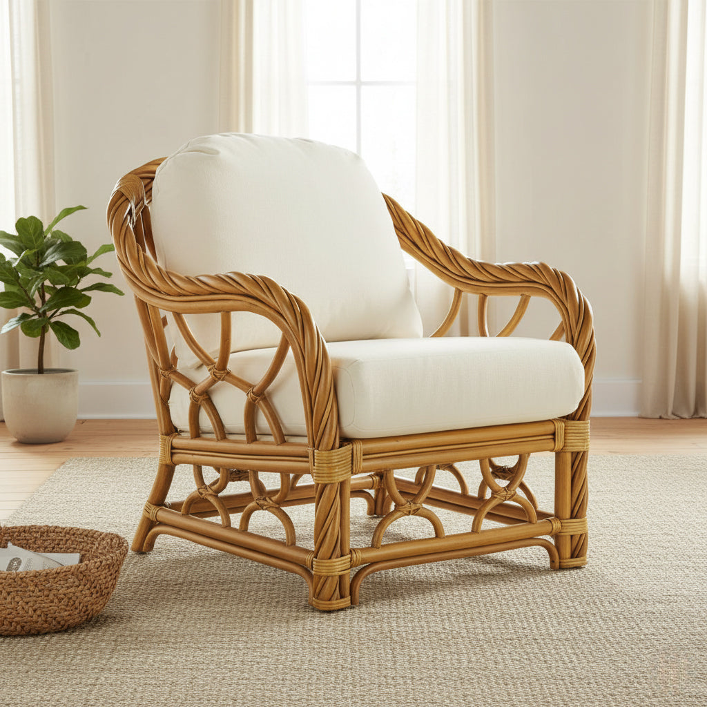 New Twist Lounge Chair with Deep Seating Comfort from South Sea Rattan