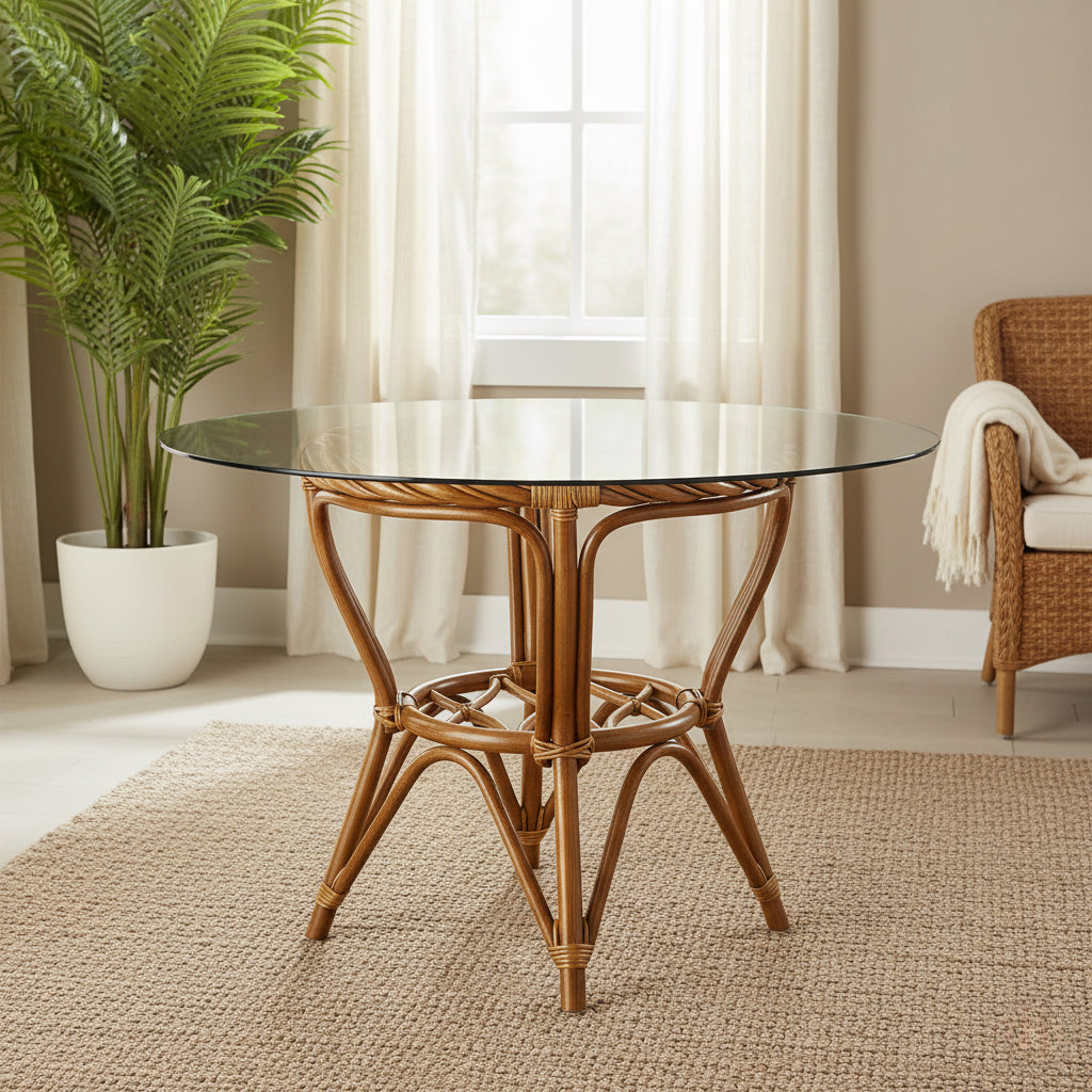 New Twist Round Dining Table Model 3317-GL42RD from South Sea Rattan