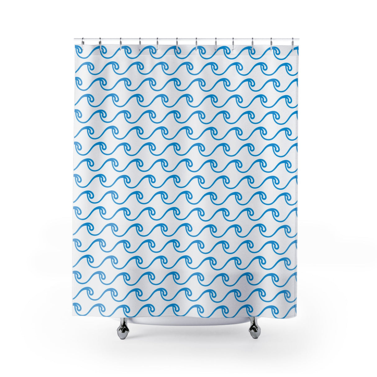 White Waves Shower Curtain