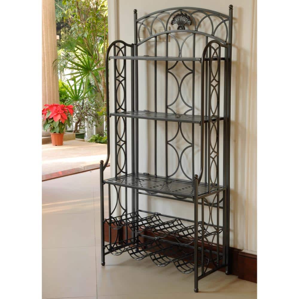 Iron Storage Outdoor Iron 5-tier Bakers Rack by International Caravan Model 3440