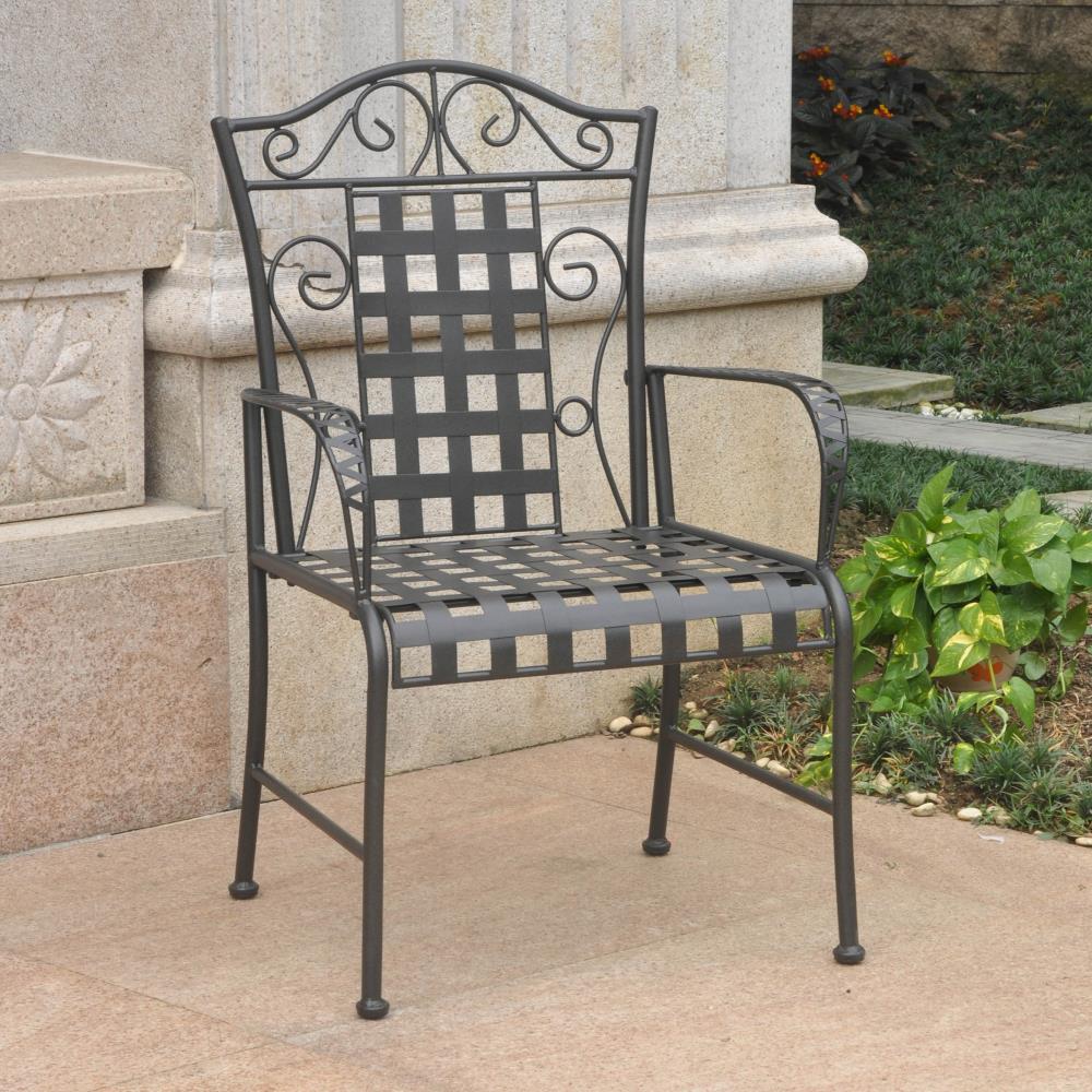 Mandalay Outdoor Iron Lattice Lawn Chairs (Set of 2) 3450-2CH