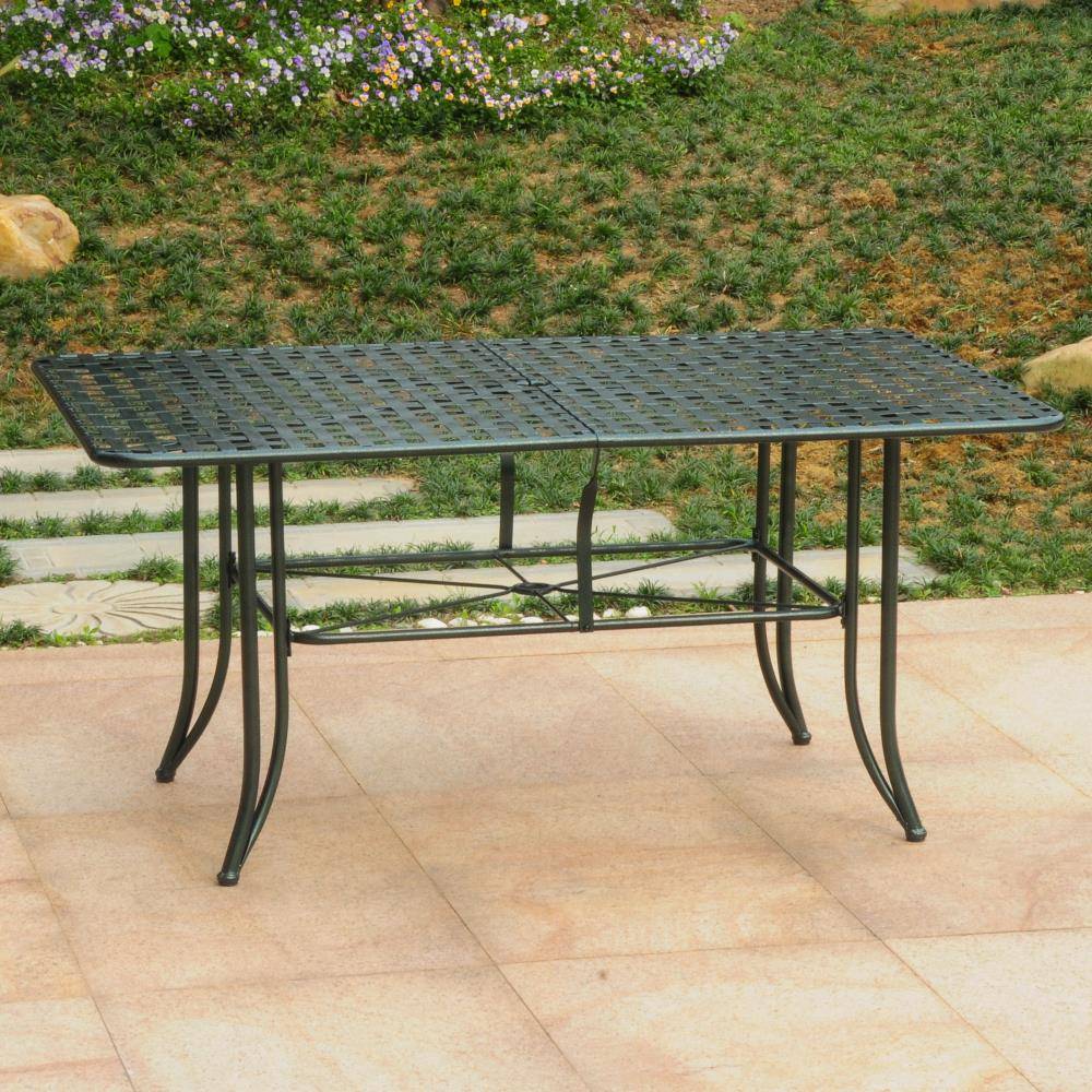 Mandalay Outdoor Wrought Iron Rectangular Dining Table by International Caravan Model 3455-TBL