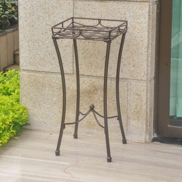 Santa Fe Nailhead Outdoor Iron Square Plant Stand by International Caravan Model 3560-ANT
