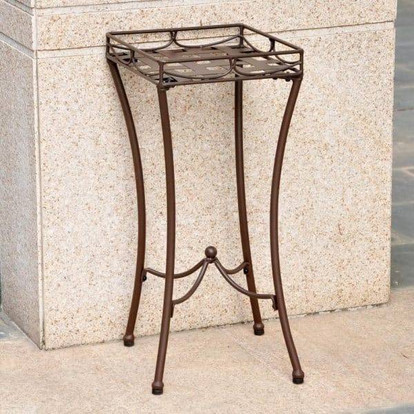 Santa Fe Nailhead Outdoor Iron Square Plant Stand by International Caravan Model 3560-ANT