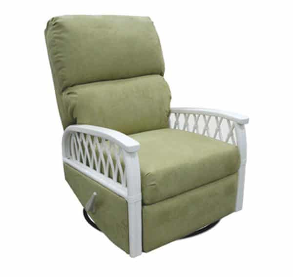 Anchors Away White Rattan Recliner Glider Model RG361 from Capris Furniture