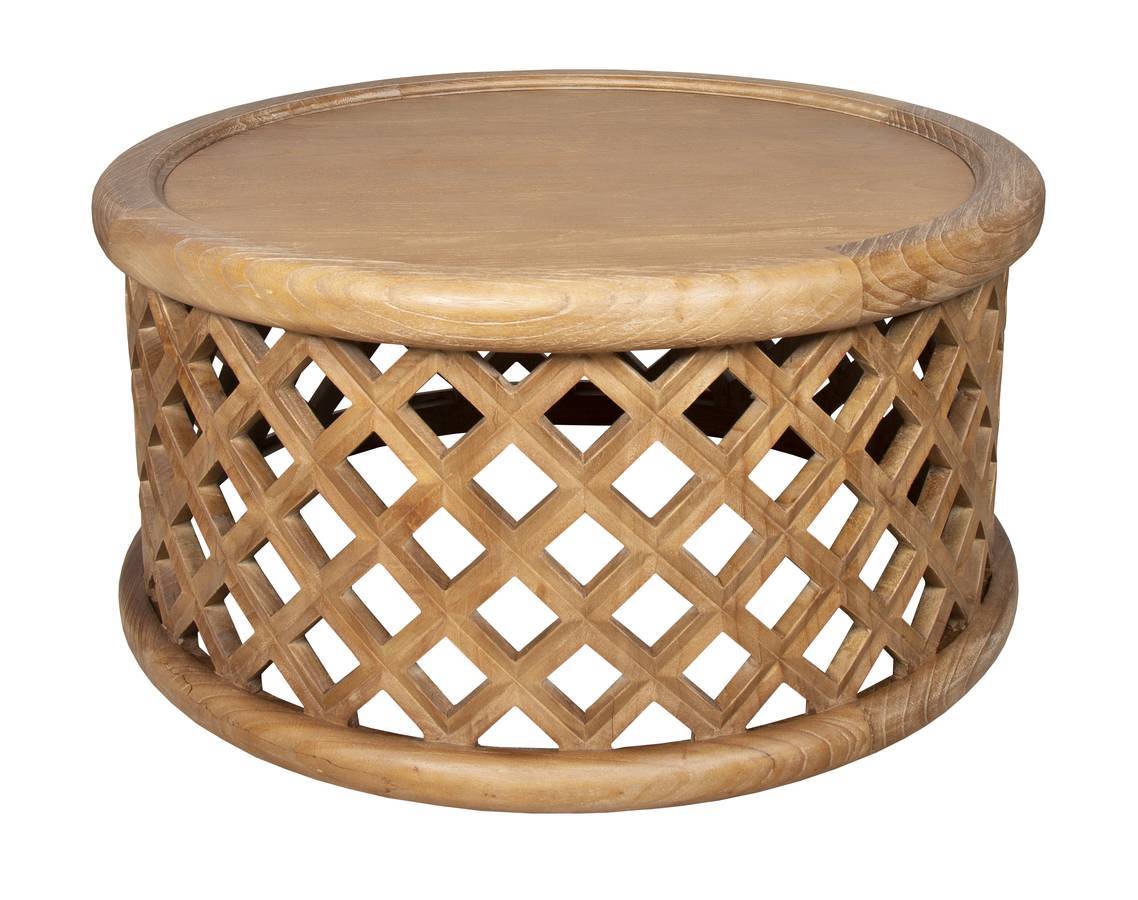 Tucson Hardwood 2 Pc Round Coffee and End Table Set from Capris Furniture CK374-LK374