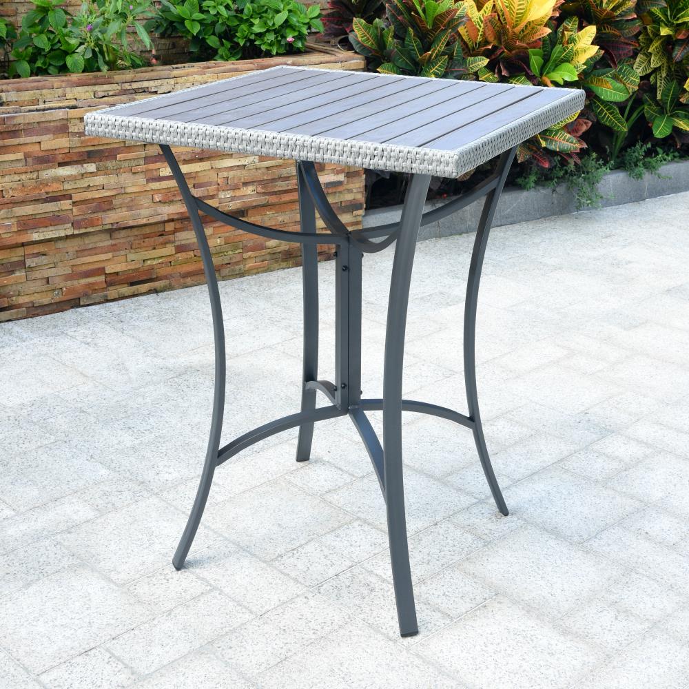 Barcelona Outdoor Resin Wicker/ Aluminum 32-inch Square Bar Table by International Caravan Model 4215-TBL