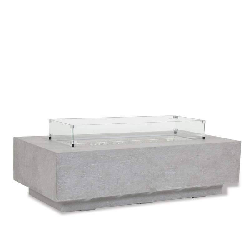 The Bazaar Gravelstone Outdoor Rectangular Fire Table by Sunset West Model 6003-FT6030