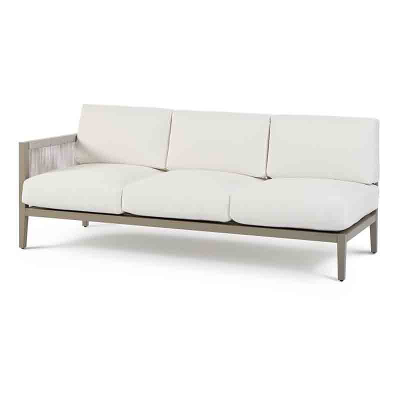 Nicole Outdoor Powder Coated Aluminum and Marine Rope Style Sectional 1 Arm Sofa 72573 with Choice of Cushions Made in the USA