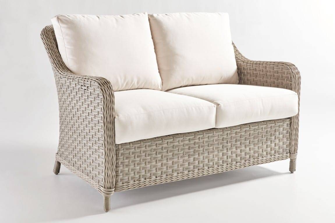 Mayfair Outdoor Loveseat 77802 by South Sea Rattan with Cushions Made in the USA