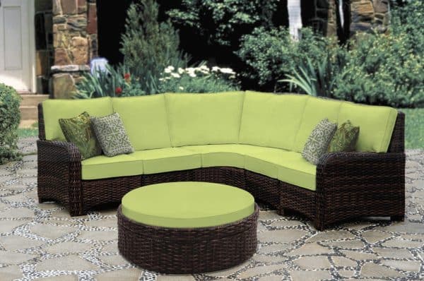 Saint Tropez Patio Sectional Wedge Corner Piece Tobacco Finish By South Sea Rattan Model 79353