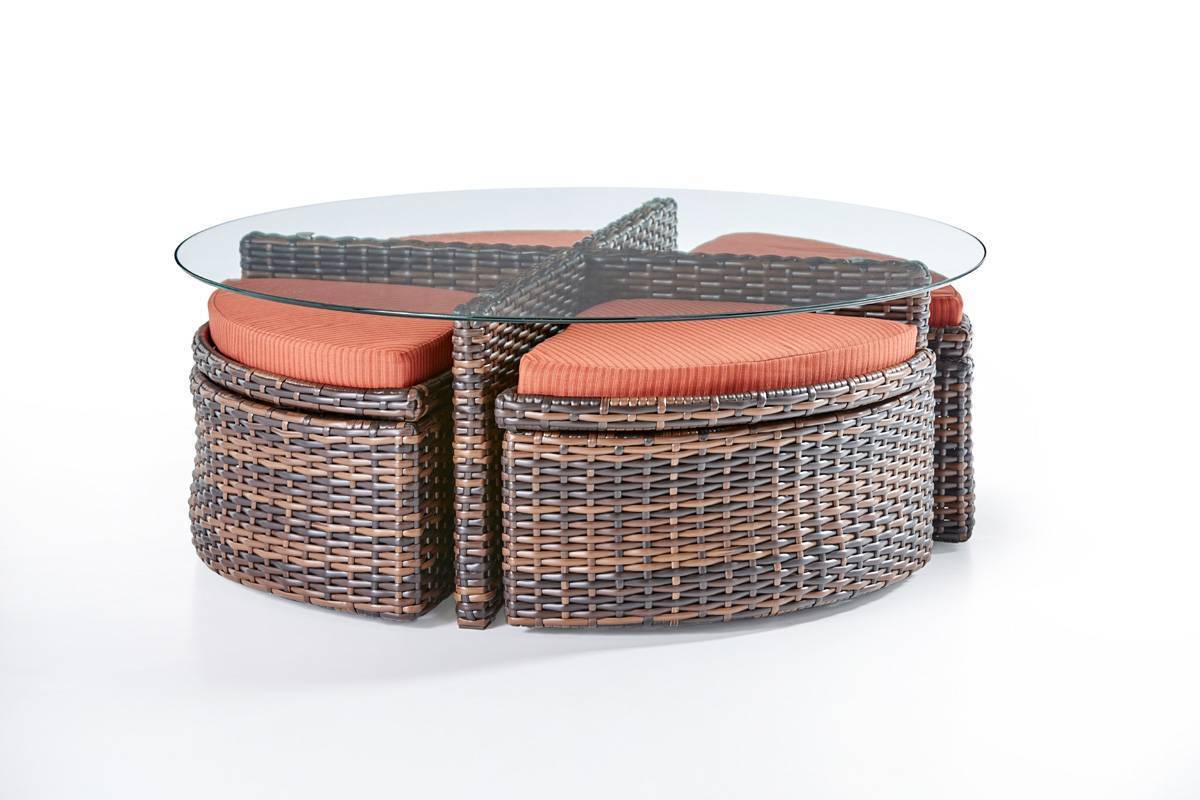 Saint Tropez Outdoor Patio Sushi 5 Pc Table Set 79346 By South Sea Rattan