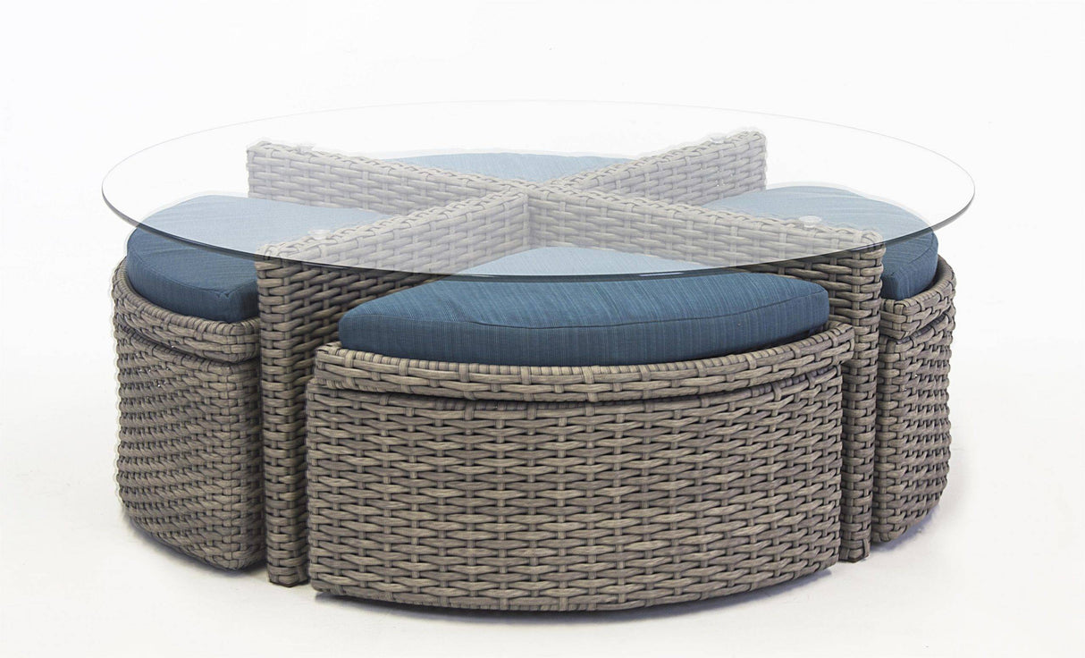Saint Tropez Outdoor Patio Sushi 5 Pc Table Set 79346 By South Sea Rattan
