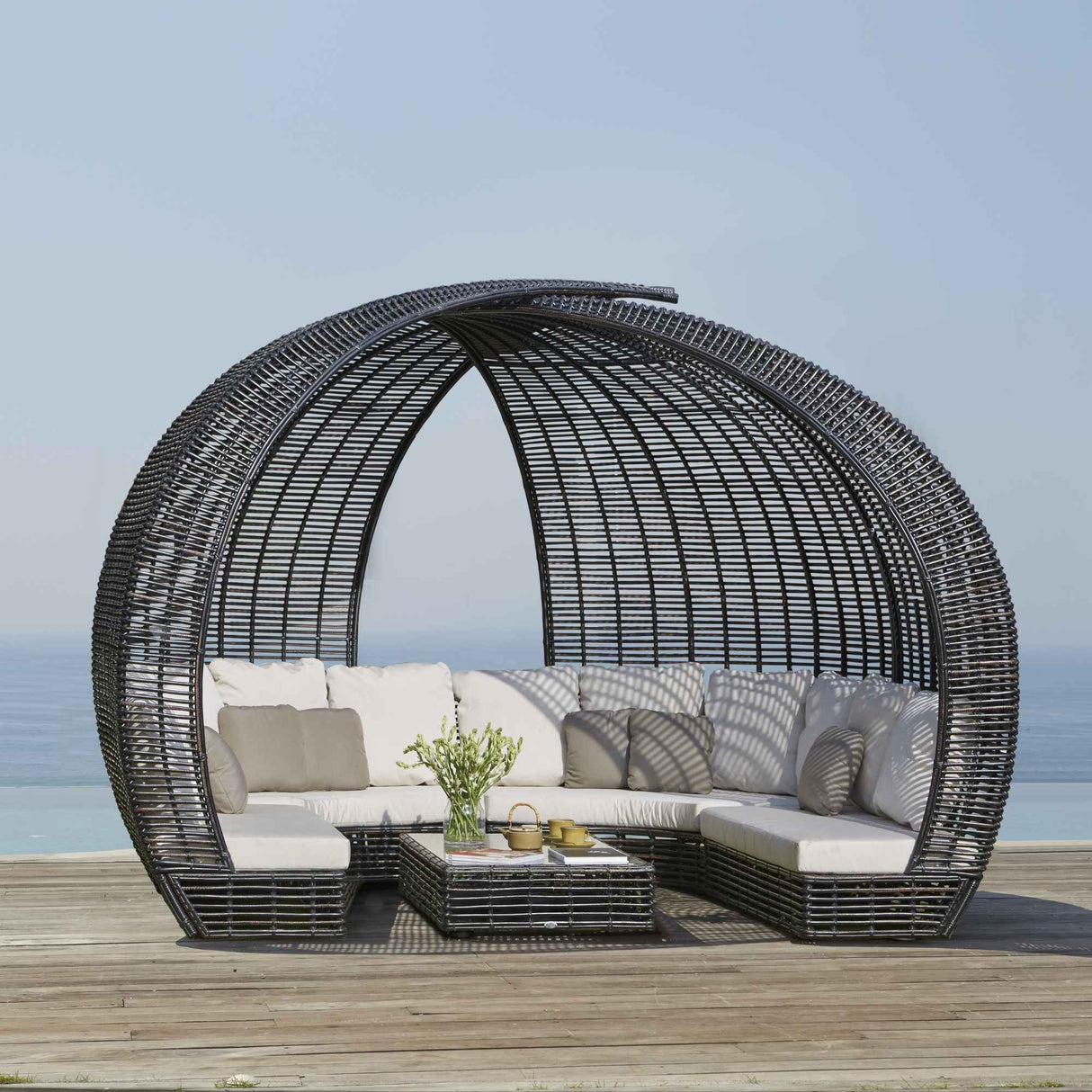 Sparta Outdoor Daybed with Sunbrella Cushion Model 84871-BMNP-CUSH by Skyline Design