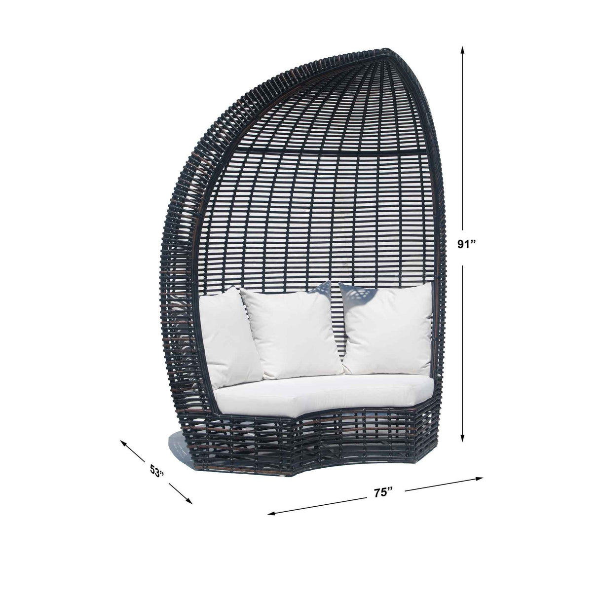 Halo Outdoor Wing Chair with Sunbrella Cushions Model 84886-BMNP-CUSH by Skyline Design