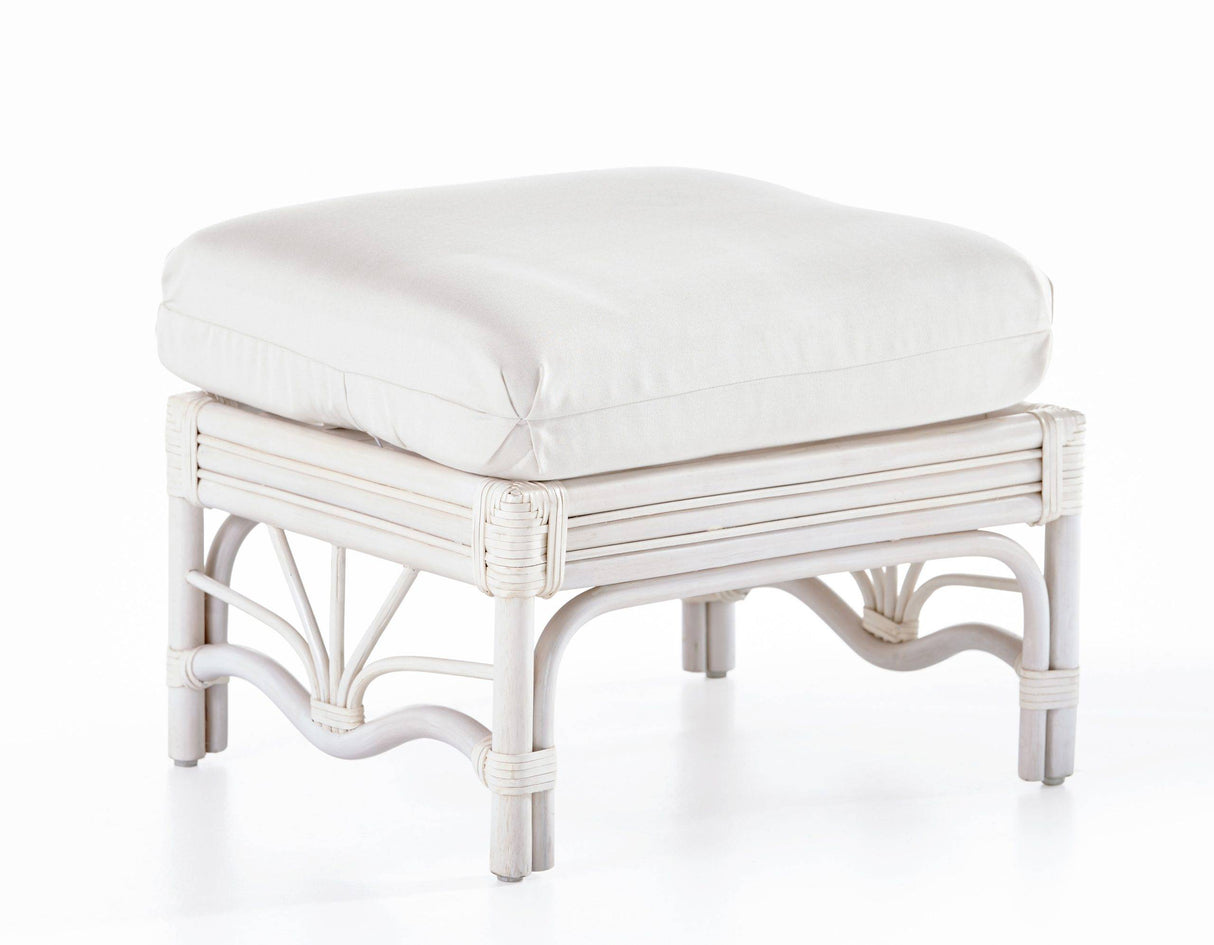 Palm Harbor White Rattan Ottoman Model 8606 from South Sea Rattan