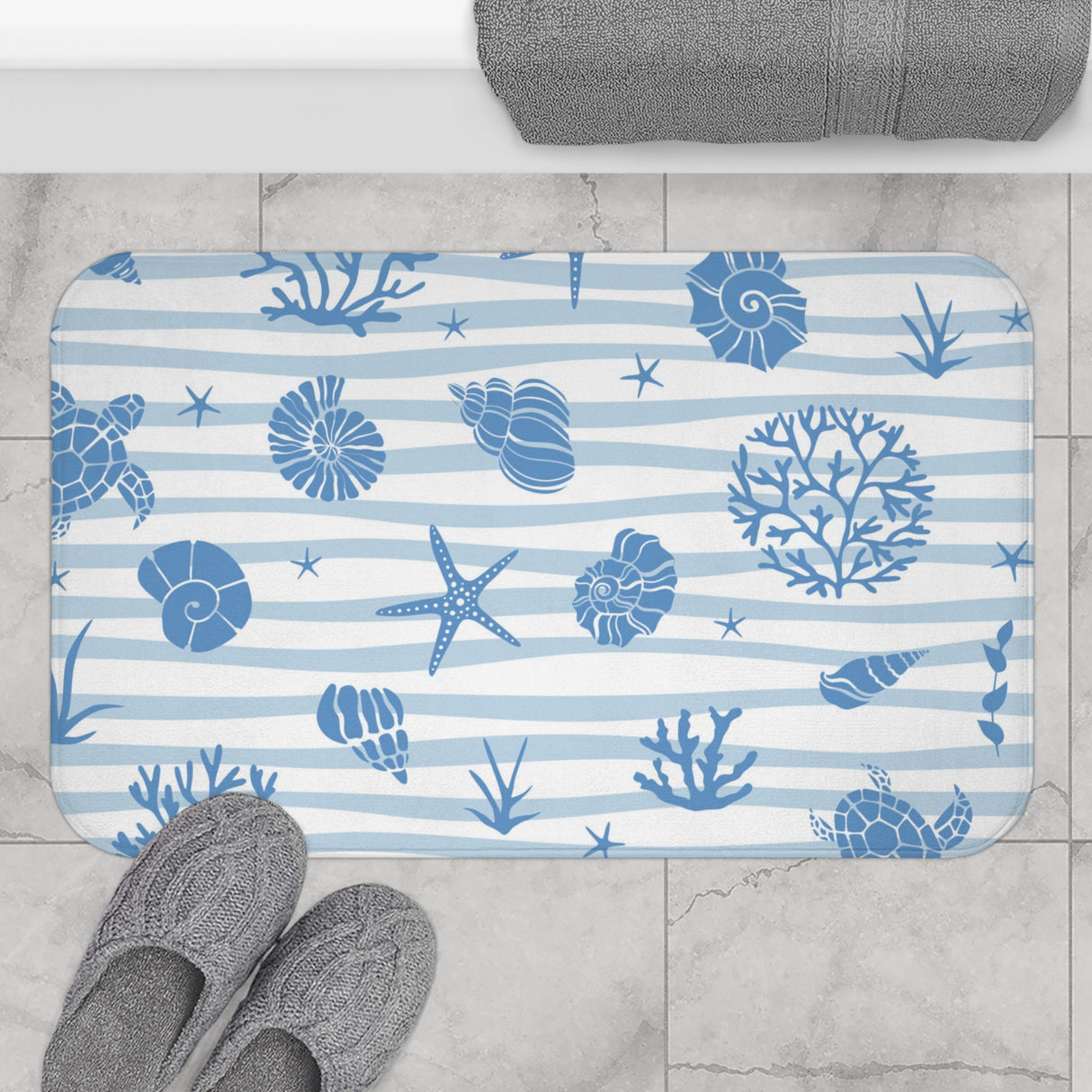 Coastal Sea Life Bath Mat