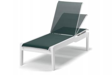 Leeward Outdoor MGP Sling Lay-flat Stacking Armless Long Frame Chaise with Wheels by Telescope Casual Model 991-9L20