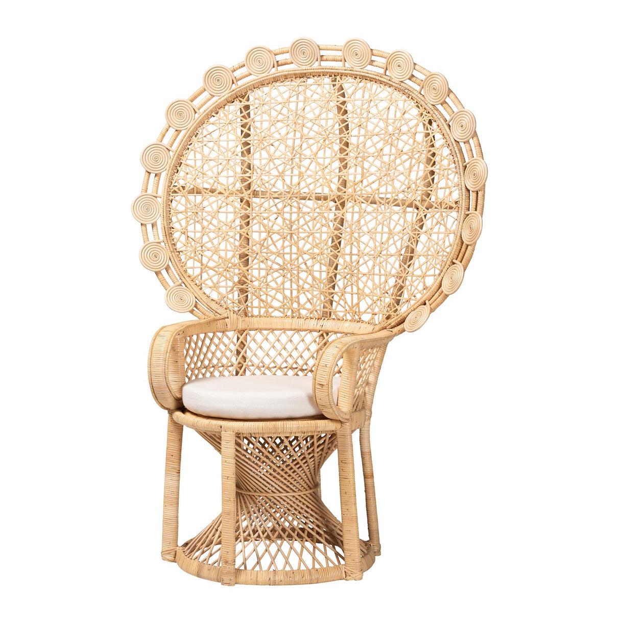 Wicker Fair Abriello Peacock or Princess Bohemian Accent Chair