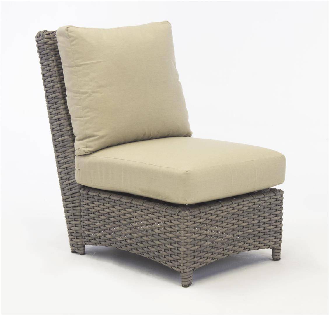 Saint Tropez All Weather Patio Sectional Armless Chair Model 79352 By South Sea Rattan
