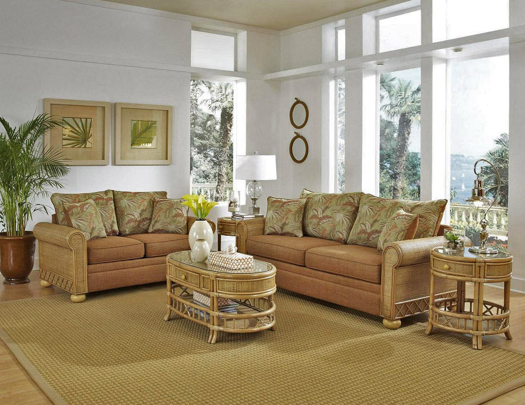 Aruba Rattan and Wicker Sofa by Stanley Chair Model 229