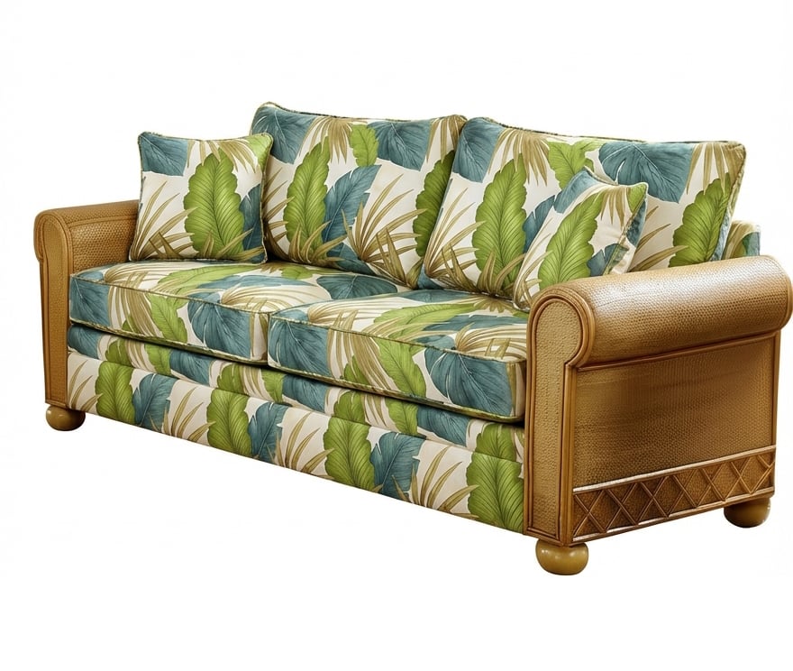 Aruba Rattan and Wicker Sofa by Stanley Chair Model 229