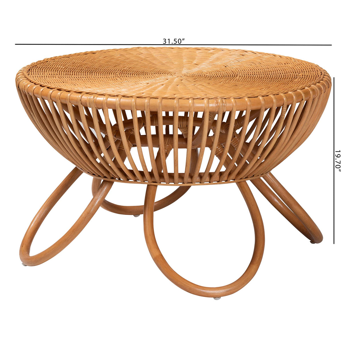 Adeel Natural Rattan Coffee Table by Wicker Fair
