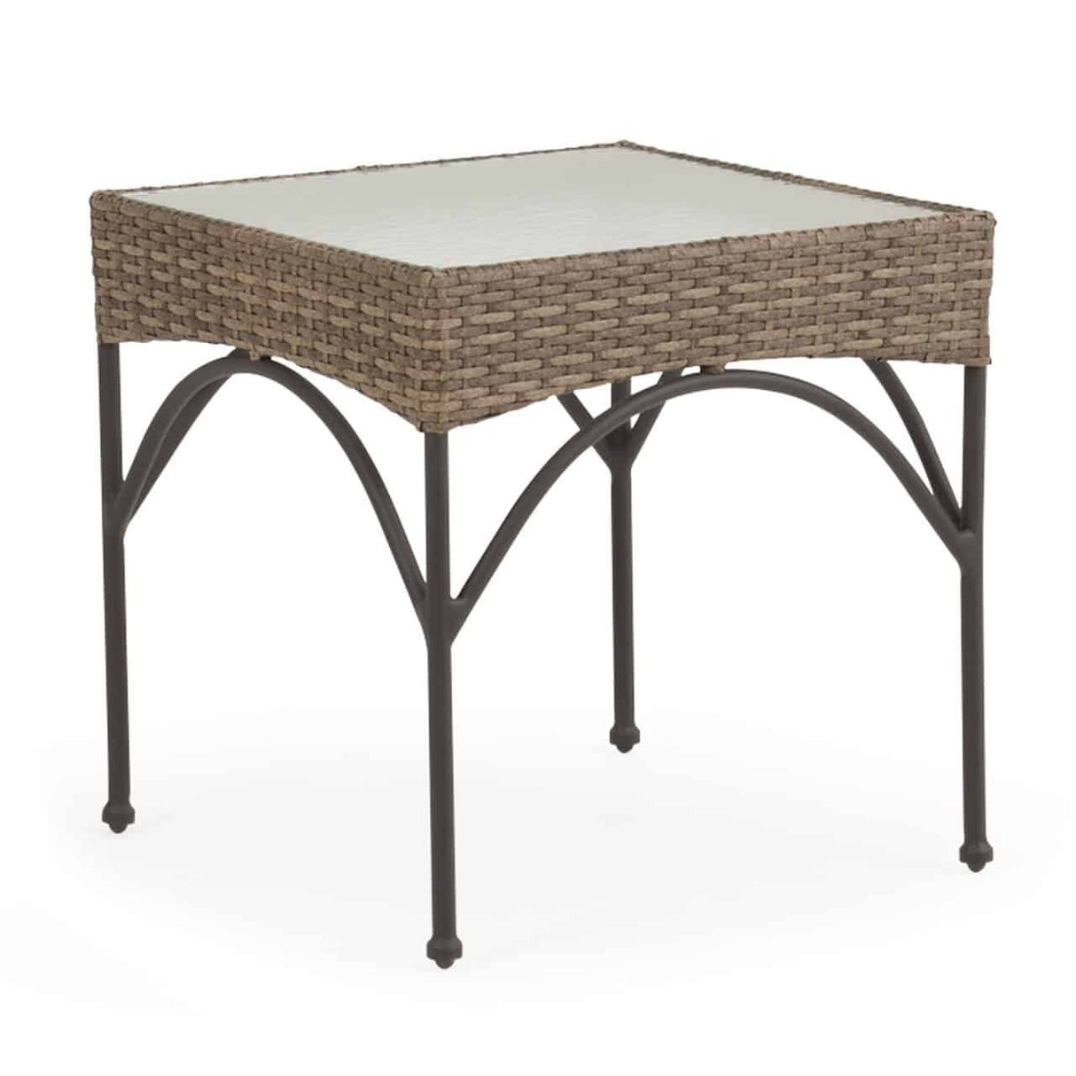 Alamo Outdoor Square Wicker End Table with Stone Top Model 621821ET-SQWIL
