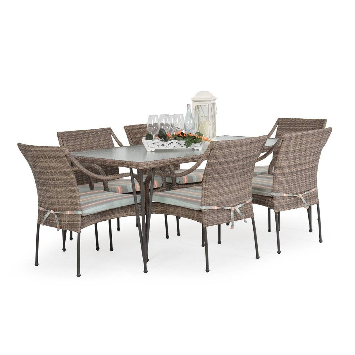 Alamo Outdoor Wicker 7 Piece Dining Set Model Alamo-7PC-Dining