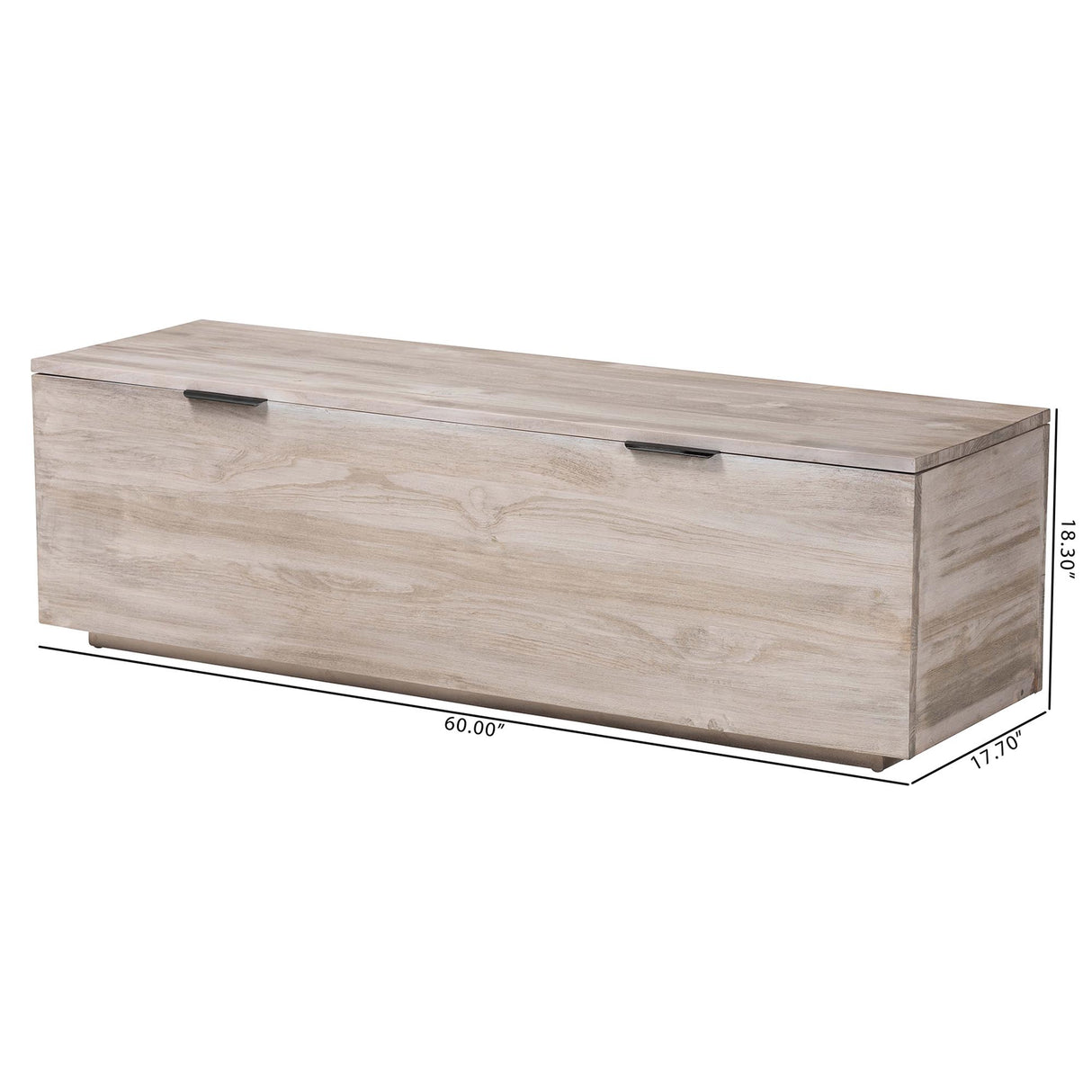 Enzo Wood Storage Trunk with Hinged Lid by Wicker Fair