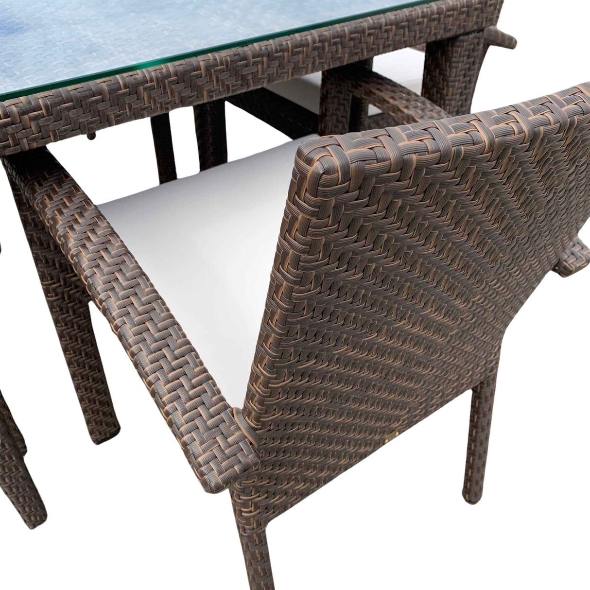 Atlantis Outdoor 5-Piece Square Dining Arm Chair Set with Cushions Model 903-3309-JBP-5DA-CUSH by Pelican Reef