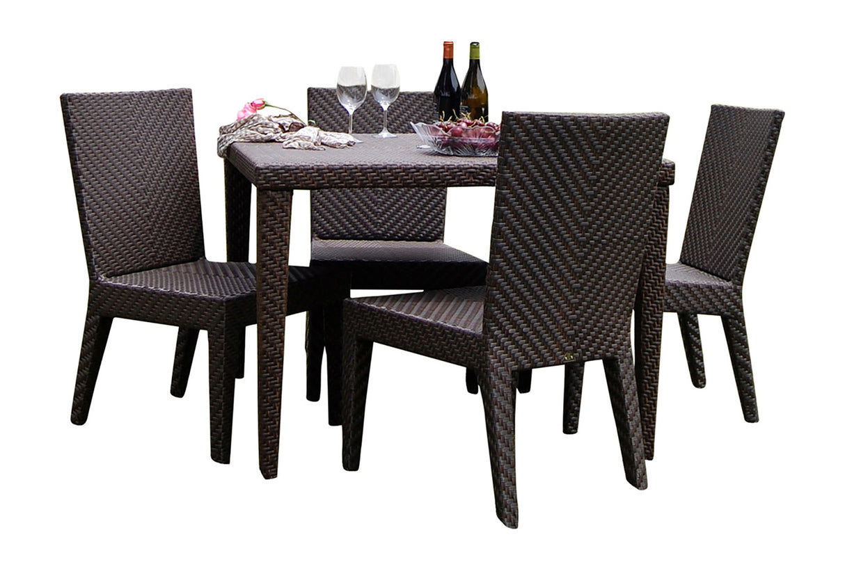 Atlantis Outdoor 5-Piece Square Dining Side Chair Set with Cushions Model 903-3309-JBP-5DS-CUSH by Pelican Reef