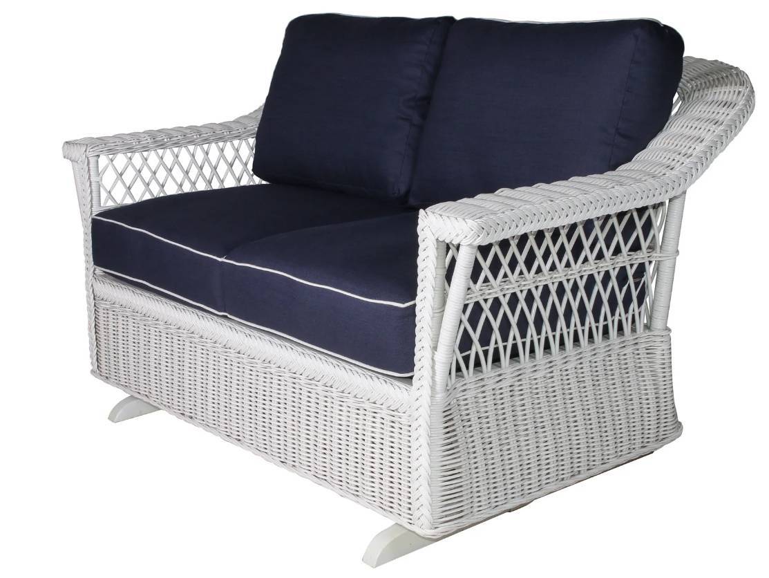 Bar Harbor Rattan Double Glider Loveseat B-77 by Designer Wicker Tribor
