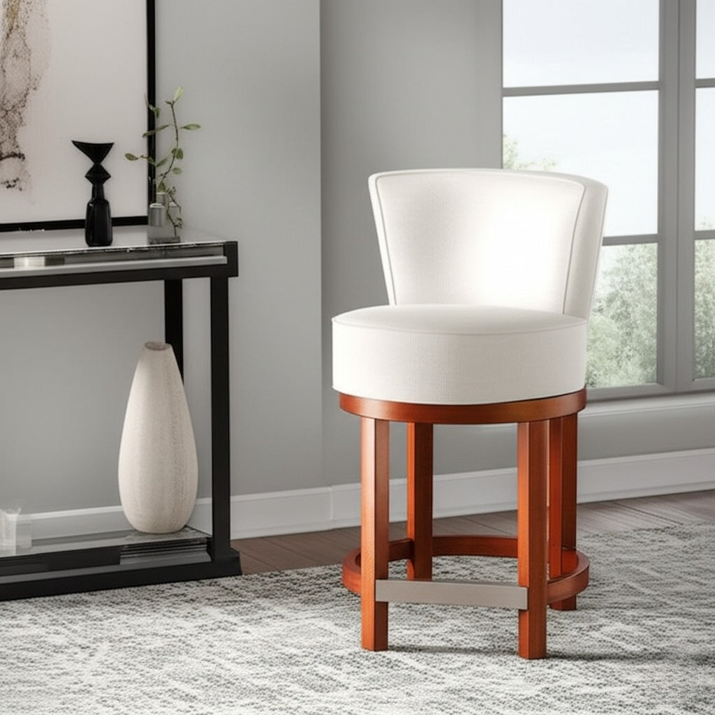 Upholstered Barstool with Memory Swivel by Braxton Culler Made in the USA Model B123-003